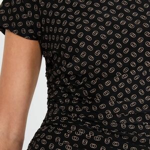 Geoprint ruched raglan t-shirt